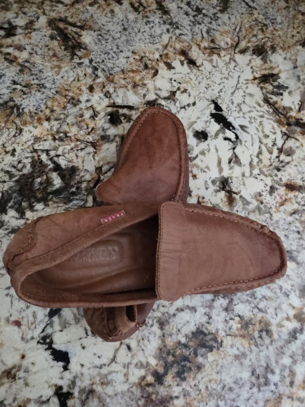 Prada Brown Leather Espadrille Loafers - Picture 5 of 6